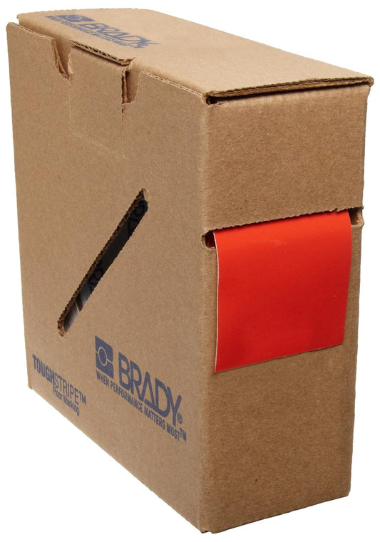 Brady ToughStripe Nonabrasive Floor Marking Tape, 100' Length, 2" Width, Red (Pack of 1 Roll)