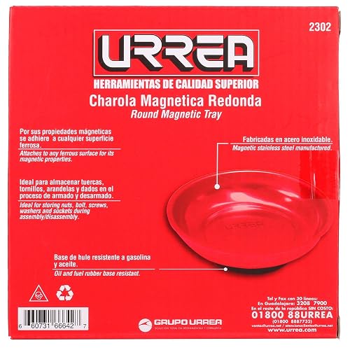 Urrea 2302 Charola Magnética Redonda 15 cm | Magnética, Recubrimiento de Pintura Electrostática