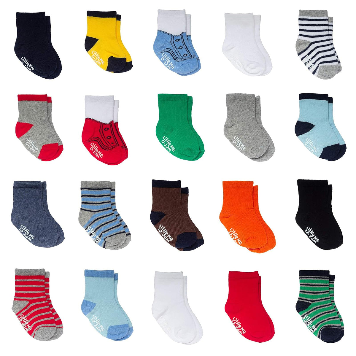 Little Me Baby 20 Piece Assorted Socks, Boys', Multi, 0-12/12-24 Months