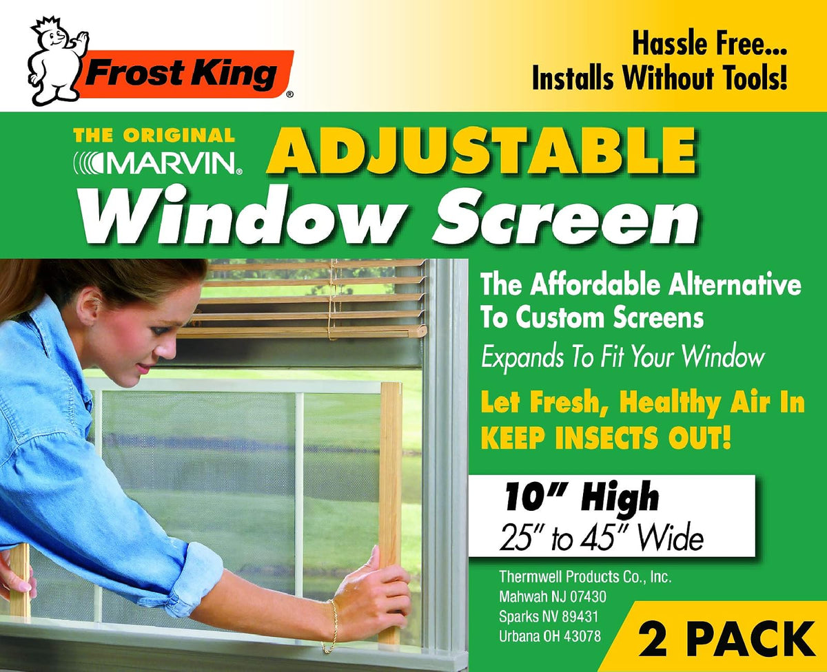 Frost King 2AWS1045 WB Marvin - visualización ajustable para ventana, 10 pulgadas de alto x se adapta a 25-45 pulgadas de ancho (paquete de 2)