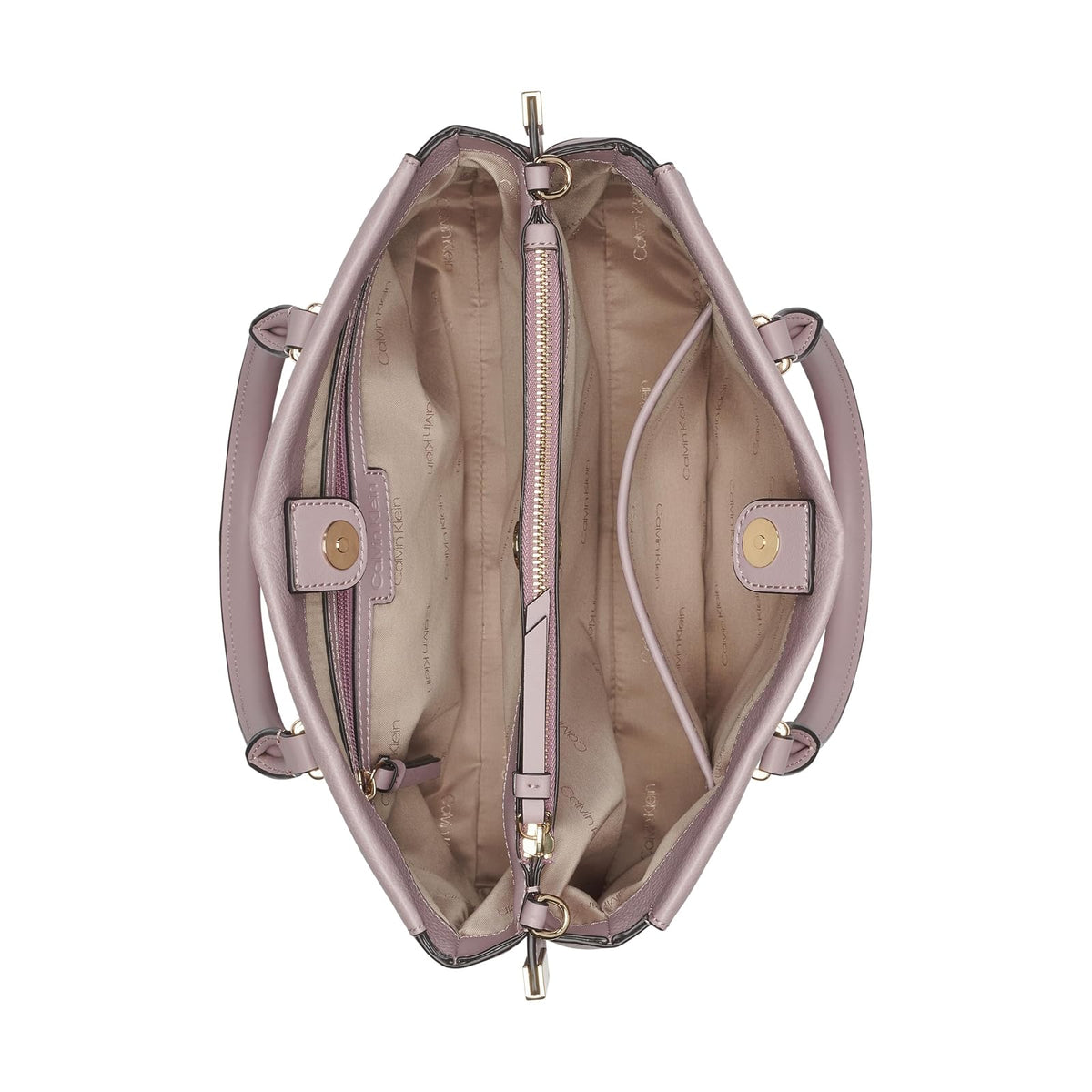 Calvin Klein Bianca Triple Compartment Satchel Bianca - Bolsa de triple compartimento Mujer