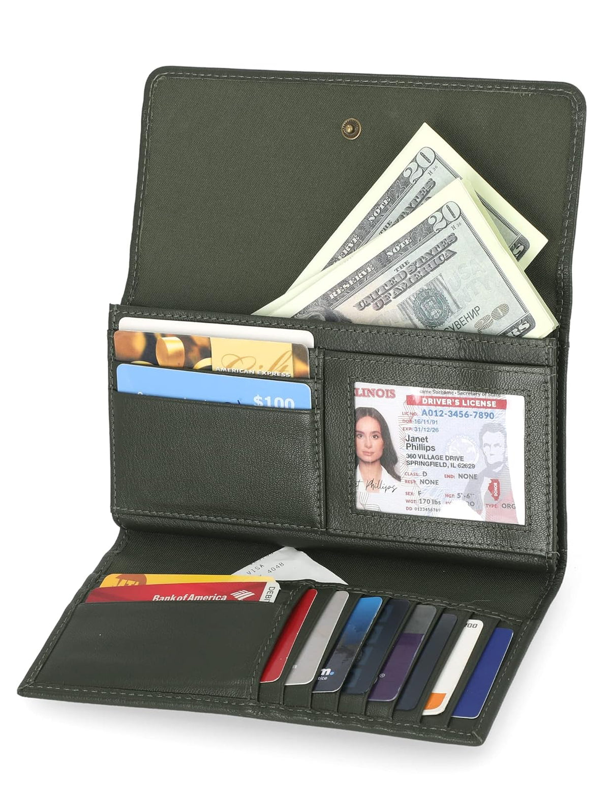 Timberland portafolios de piel con solapa RFID para mujer
