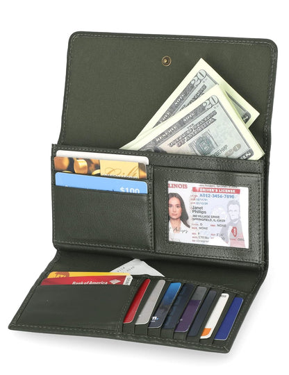 Timberland portafolios de piel con solapa RFID para mujer
