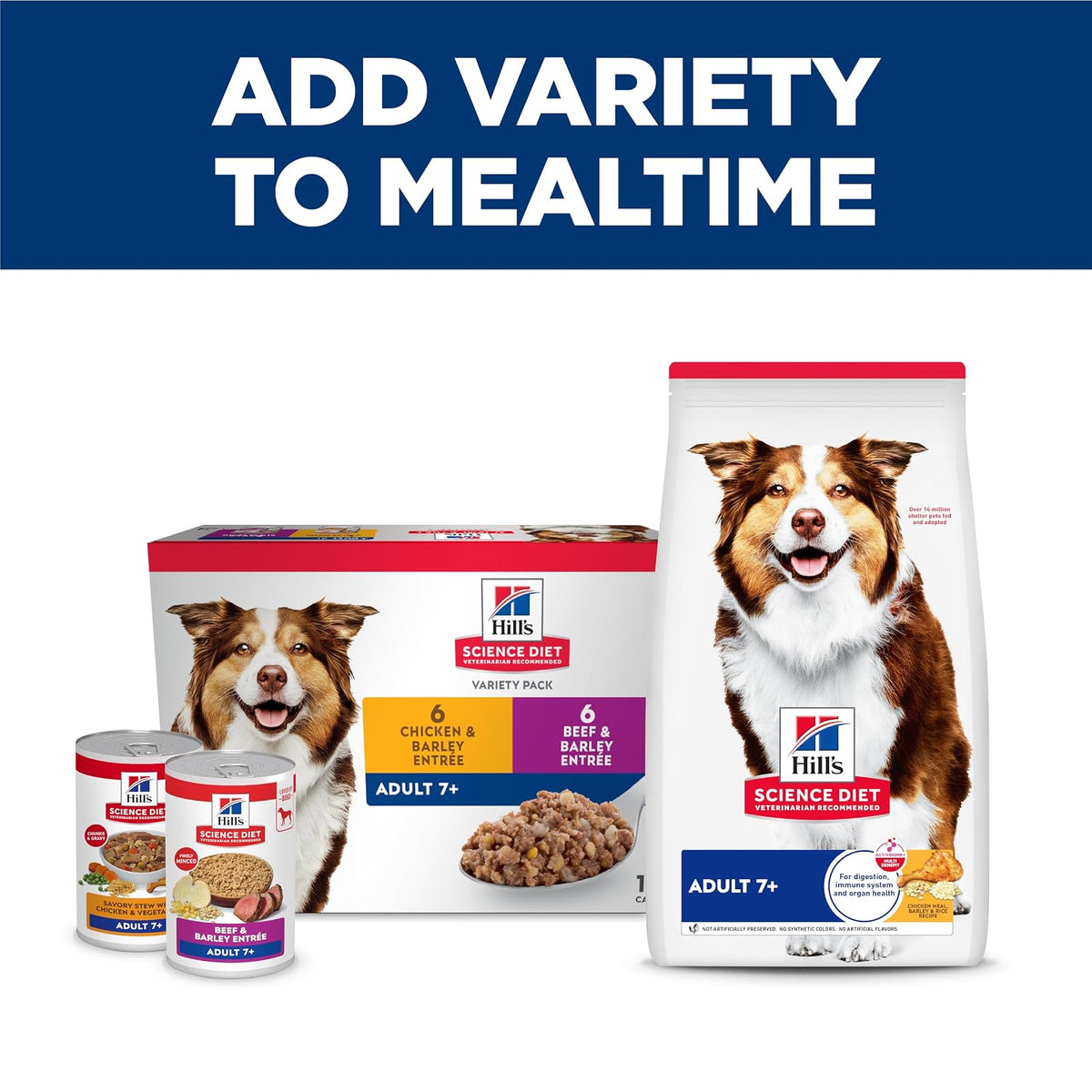 Hill's Science Diet Alimento Húmedo para Perro Adulto Res 12 Pack 370G | Alimento húmedo Hill's para perro, carne de res, vitalidad senior, salud de órganos vitales, energía diaria