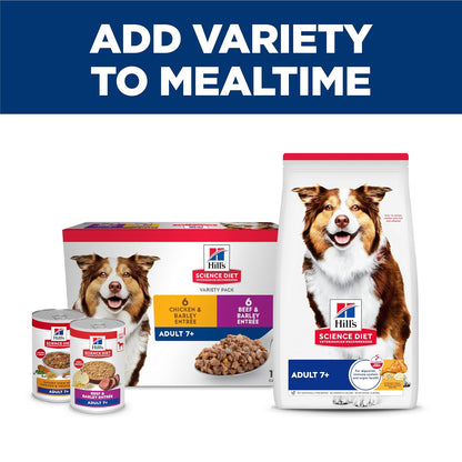 Hill's Science Diet Alimento Húmedo para Perro Adulto Res 12 Pack 370G | Alimento húmedo Hill's para perro, carne de res, vitalidad senior, salud de órganos vitales, energía diaria