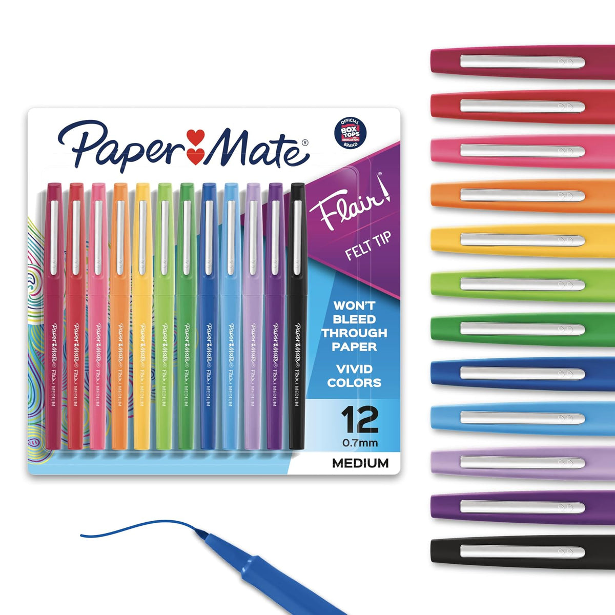 Paper Mate Flair Rotuladores Punta Media, Colores Surtidos - Assorted Fashion Colors - 12
