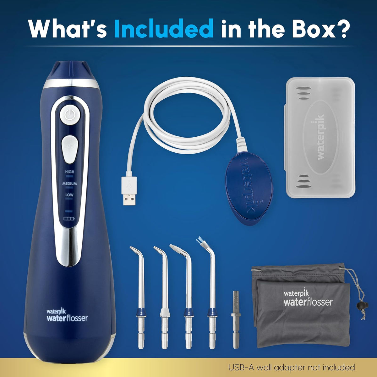 Waterpik - Hilo dental inalámbrico avanzado, azul clásico
