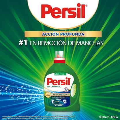 Persil - Detergente Gel Universal 4.65L Jabón Líquido para Ropa Acción Profunda (77 cargas), Remueve Manchas, Limpieza con Frescura Duradera, Tecnología Alemana
