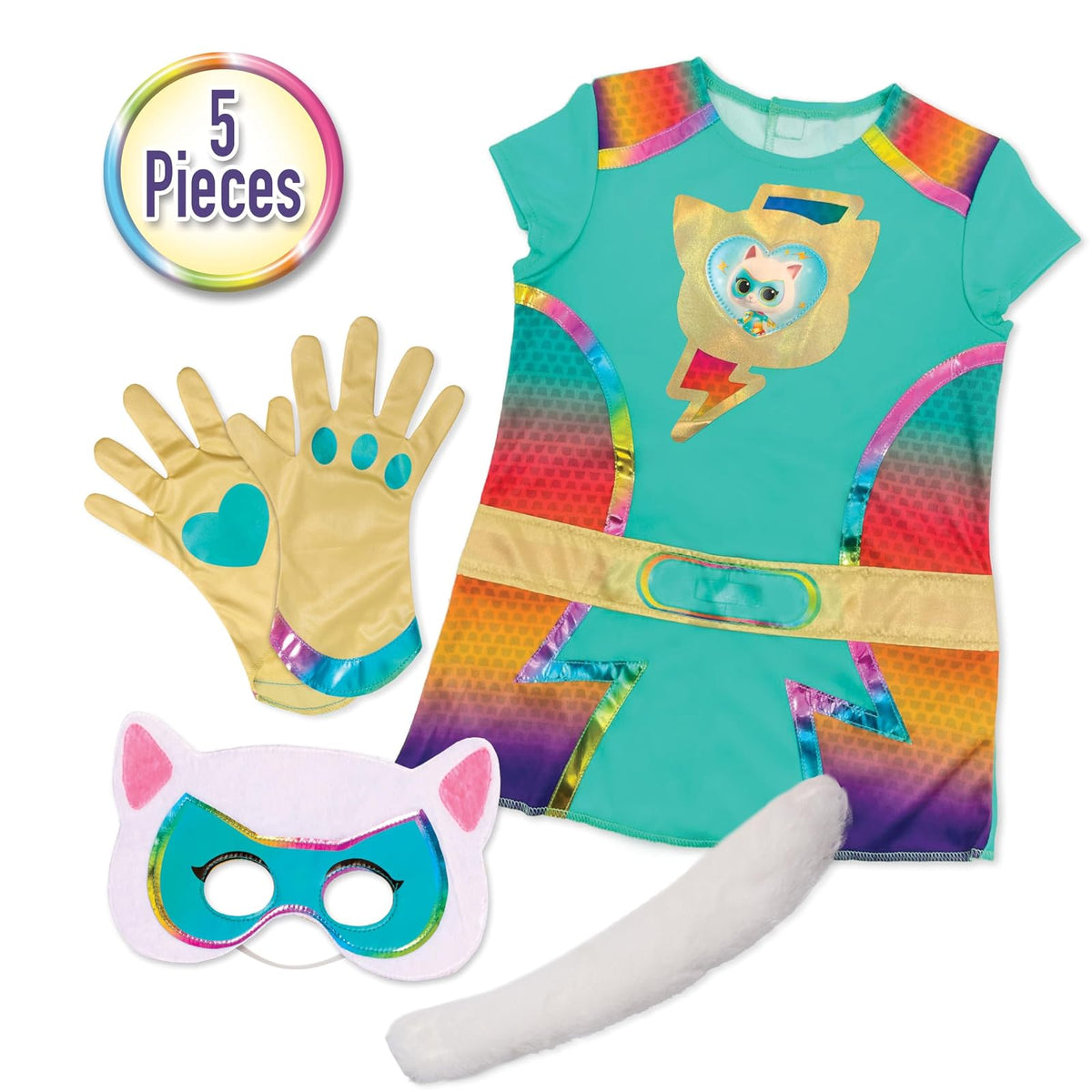 Just Play Disney Jr. SuperKitties Bitsy Super Dress Up Set, 5-Pieces, Pretend Play, Toy for Fans, Girls, Kids, Ages 3 and Up by, Kids Toys for Ages 3 Up by