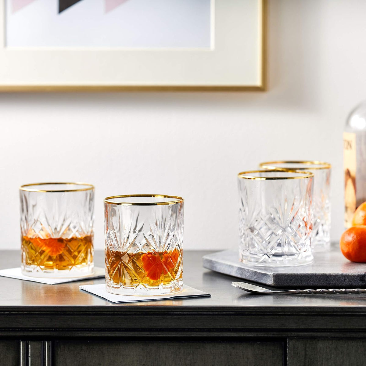 Lorren Home Trends Siena Collection Copa de cristal para vino , Double Old Fashion, 1