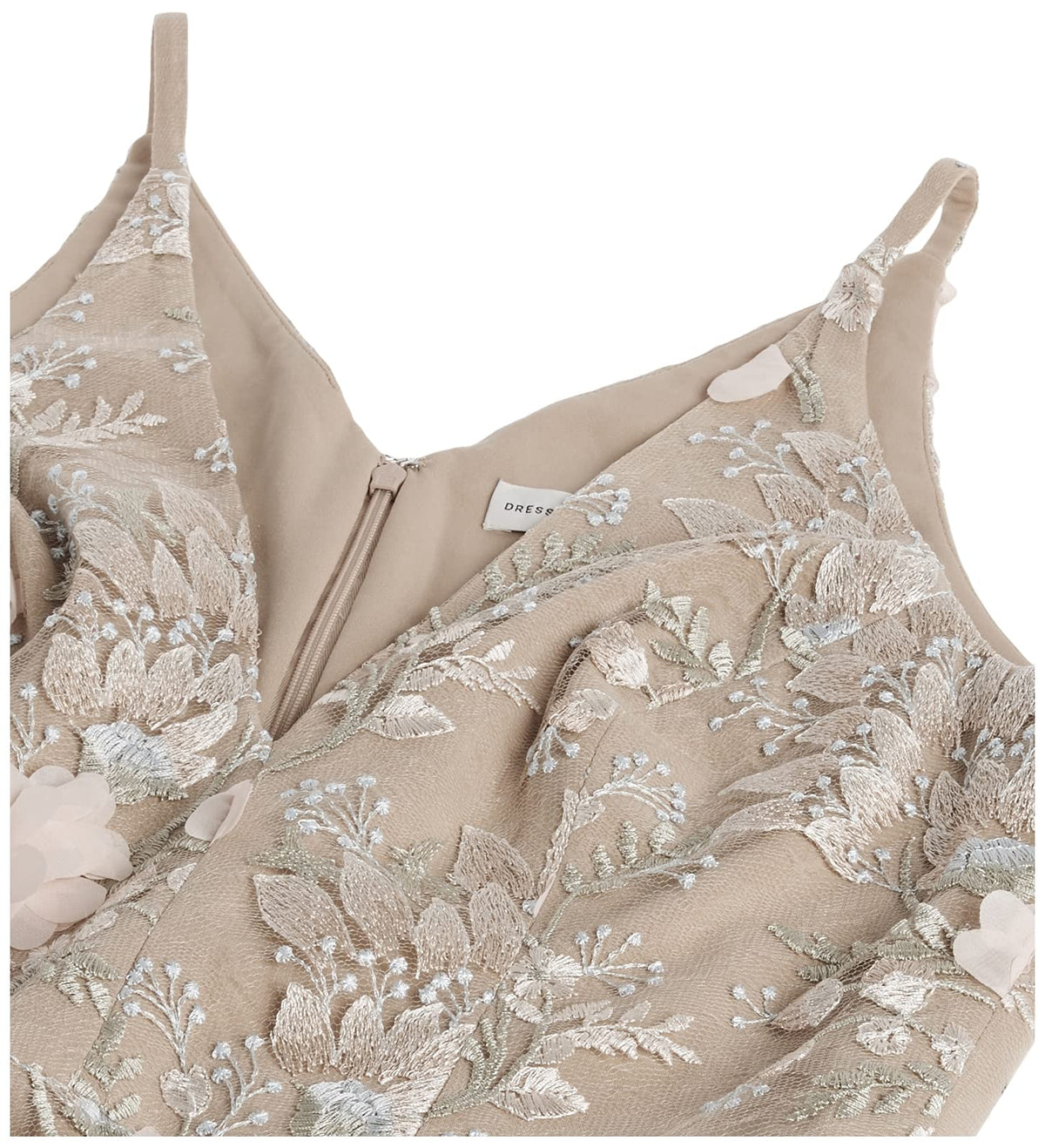 DRESS THE POPULATION Vestido Largo Floral Adornado sin Mangas para Mujer