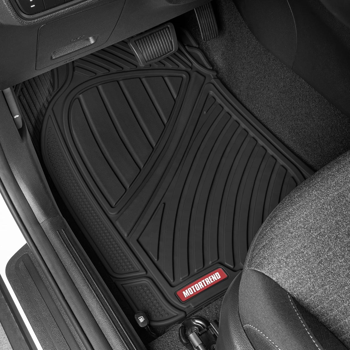 Motor Trend flextough Baseline - Heavy Duty Alfombrillas de Goma, 100% sin Olor y última intervensión de BPA, para Todo Tipo de Clima, Color Negro, Negro