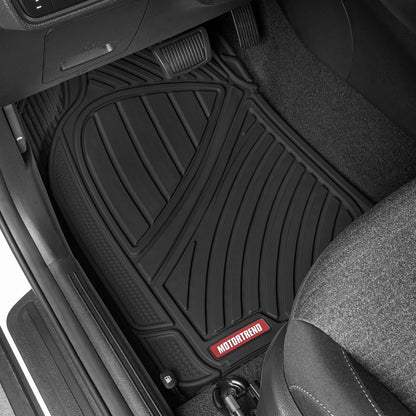 Motor Trend flextough Baseline - Heavy Duty Alfombrillas de Goma, 100% sin Olor y última intervensión de BPA, para Todo Tipo de Clima, Color Negro, Negro