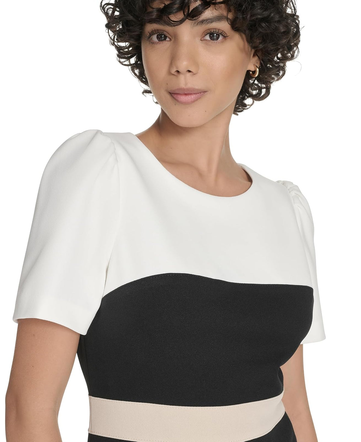 Tommy Hilfiger Vestido de Manga Corta con Bloque de Color Vestido para Mujer