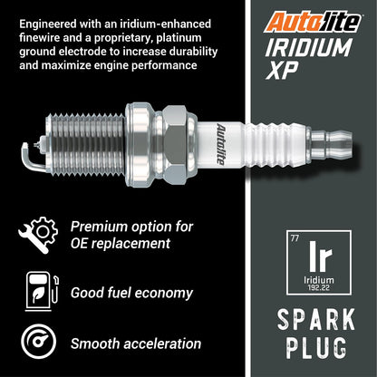 Autolite XP5701 Iridium XP Spark Plug | Sustituye a 3479 6711 445 1402. Centro de alambre fino de iridio de 0,6 mm para chispas enfocadas, respuesta más nítida y