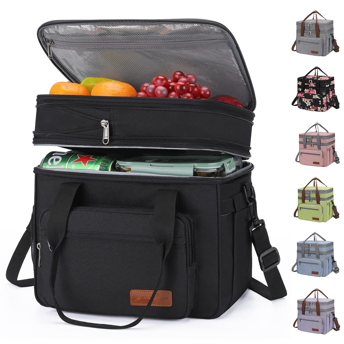 Maelstrom Lonchera Térmica 23L, Bolsa Hielera Ampliable Doble Compartimento | Retención frío 16h, Ligera, Estructura vertical, Bolsillo pañuelos. Ideal Hombre Mujer, Oficina, Supermercado, Desplazamiento
