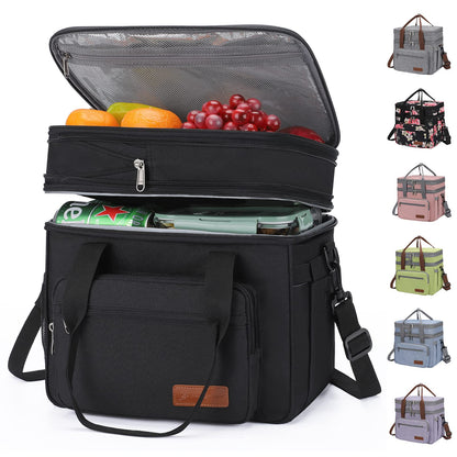Maelstrom Lonchera Térmica 23L, Bolsa Hielera Ampliable Doble Compartimento | Retención frío 16h, Ligera, Estructura vertical, Bolsillo pañuelos. Ideal Hombre Mujer, Oficina, Supermercado, Desplazamiento