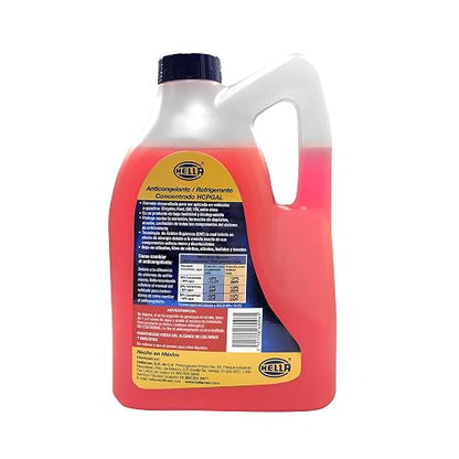 HELLA 358274061 HCPGAL Anticongelante Automotriz Long Life Rosa 3.78L Premezclado 33% Protección Anticorrosiva 5 Años o 240000km