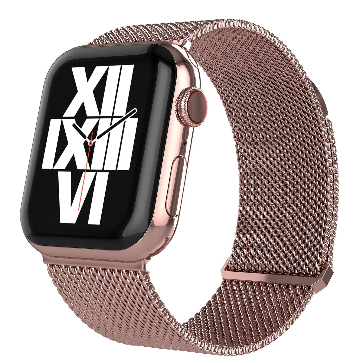 TALK WORKS Correa magnética Ajustable para Apple Watch Compatible con 42 mm, 44 mm, 45 mm, Correa de Malla de Acero Inoxidable para Mujeres y Hombres (Rosa)