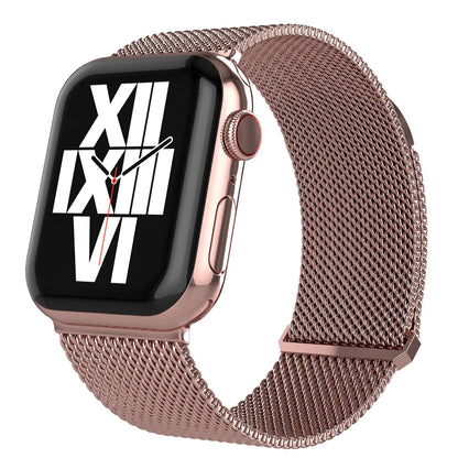 TALK WORKS Correa magnética Ajustable para Apple Watch Compatible con 42 mm, 44 mm, 45 mm, Correa de Malla de Acero Inoxidable para Mujeres y Hombres (Rosa)