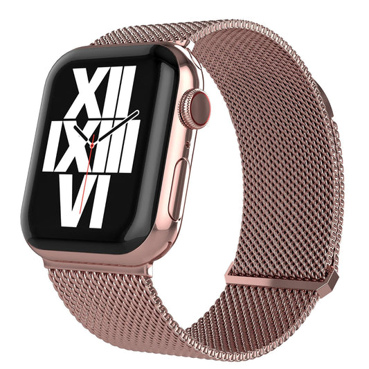 TALK WORKS Correa magnética Ajustable para Apple Watch Compatible con 42 mm, 44 mm, 45 mm, Correa de Malla de Acero Inoxidable para Mujeres y Hombres (Rosa)
