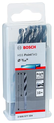 Bosch HSS PointTeQ 3/16'' 10 pzs