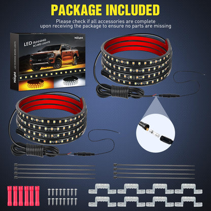 Nilight TL-310 Juego de 2 Tiras LED de 60 Pulgadas, Luces de Cortesía Blancas y Señal de Giro Ámbar Secuencial para Camión y SUV