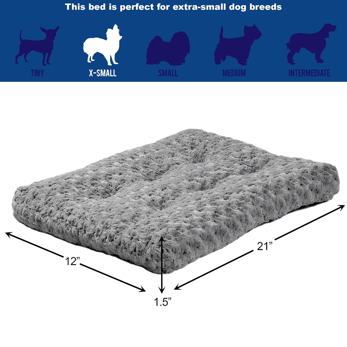 MidWest Homes for Pets - Cama para mascotas MidWest Quiet Time Deluxe, gris degradado en espiral, 21 x 12 pulgadas