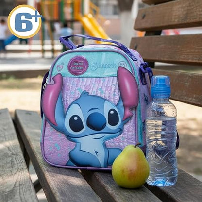 Ruz Lonchera Infantil y Preescolar | Stitch | 100% Poliéster Capacidad 3 Litros | Lonchera con Diseño para Niños con Compartimento Interno y Cierre de Cremallera | Recomendado desde 3 años