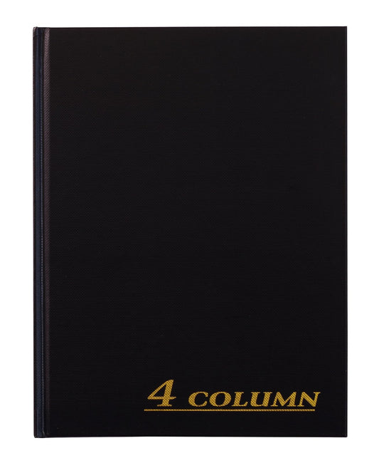Adams Libro de cuentas, 4 columnas, cubierta de tela negra, 9.25 x 7 pulgadas, 80 páginas por libro (ARB8004M)