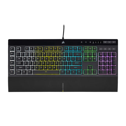 Corsair K55 RGB Pro Teclado para Juegos con Cable de Membrana – IP42 Resistente al Polvo y derrames – 6 Teclas Macro con integración Elgato – Compatible con iCUE – QWERTY NA – PC, Mac y Xbox – Negro