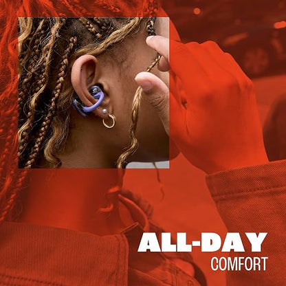 JBL Soundgear Clips - Auriculares inalámbricos de oído abierto, sonido dinámico con refuerzo de graves, comodidad durante todo el día, 4 micrófonos nítidos, llamadas claras 2.0 con algoritmo entrenado