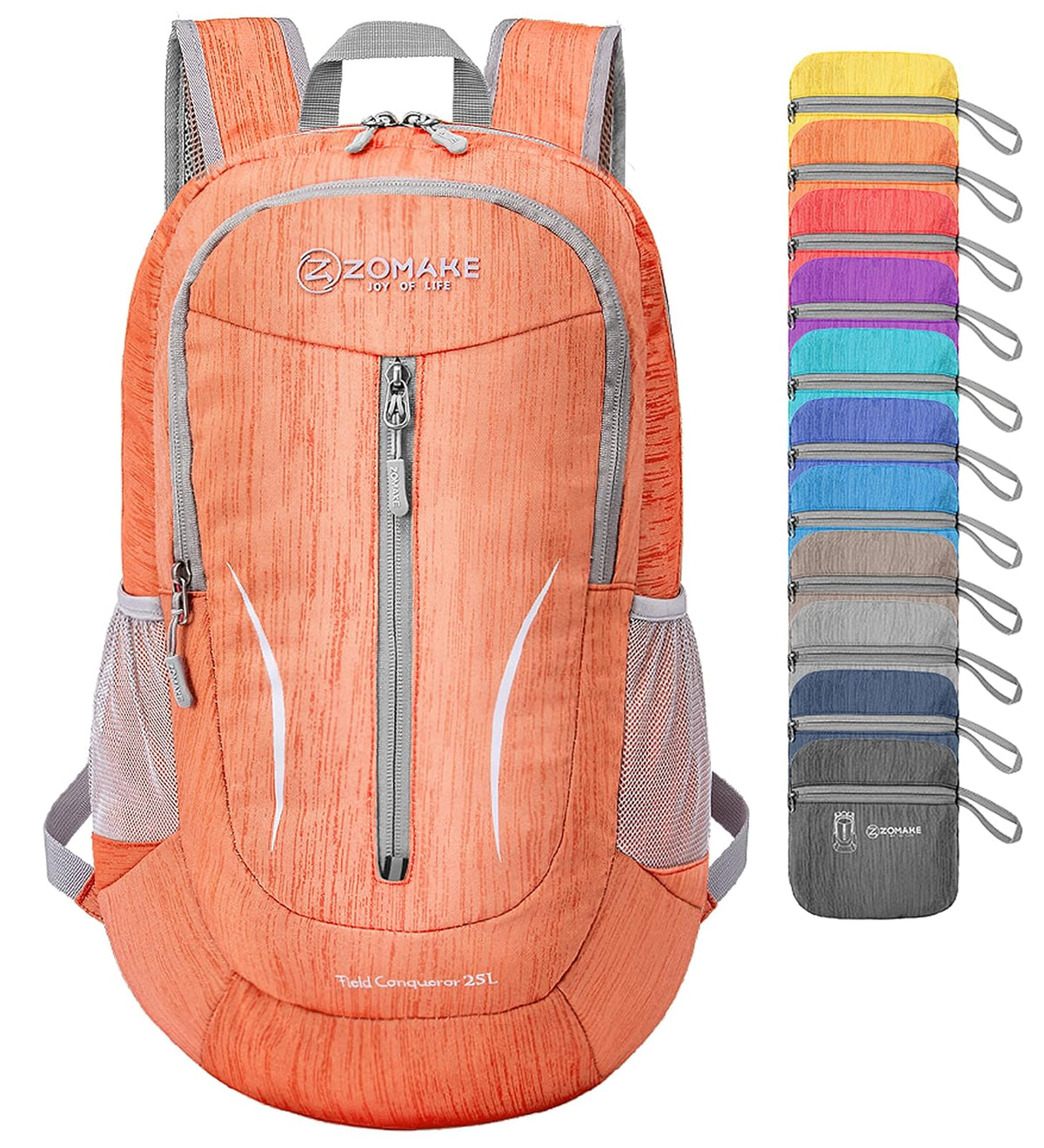 ZOMAKE Mochila de senderismo pequeña, 25 l, ligera, mochila de viaje, plegable, para mujeres y hombres, Mochilas de viaje, Azul oscuro, Pequeño - Chica - Orange