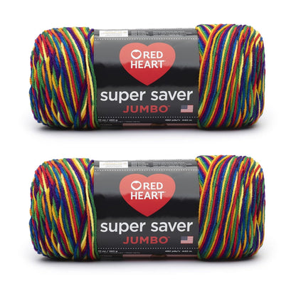 Red Heart Super Saver Jumbo Estambre Acrílico a Rayas, 283 g - Mexicana