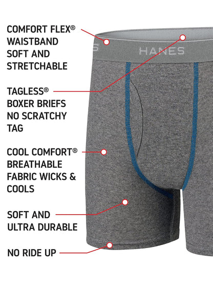 Hanes Calzoncillos Tipo bóxer sin Etiqueta de Colores Surtidos Ropa Interior de Hombres para Niños