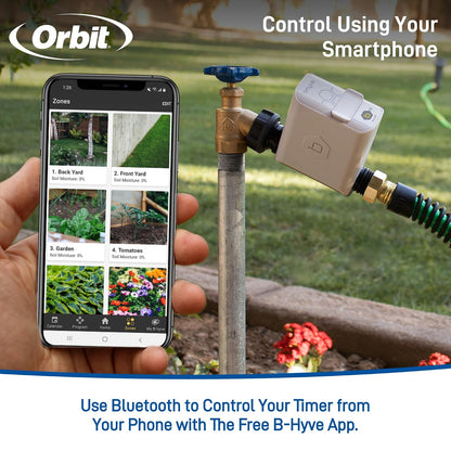 Orbit 21005 B-hyve Temporizador de Grifo de Manguera Bluetooth, Gris
