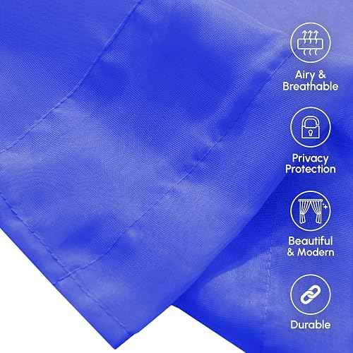 Elegant Comfort - Panel Transparente de 2 Piezas con Bolsillo para Barra de 2 Pulgadas, Cortinas de Ventana de 40 Pulgadas de Ancho x 84 Pulgadas de Largo, Azul neón
