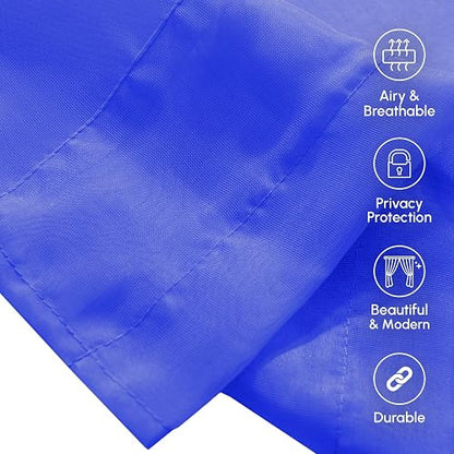 Elegant Comfort - Panel Transparente de 2 Piezas con Bolsillo para Barra de 2 Pulgadas, Cortinas de Ventana de 40 Pulgadas de Ancho x 84 Pulgadas de Largo, Azul neón