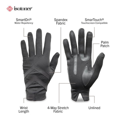 isotoner - Guantes cortos de elastano para mujer