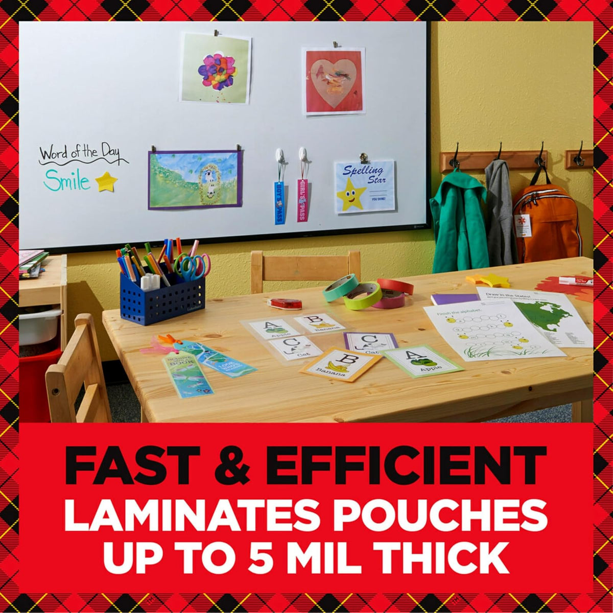 Scotch PRO Laminadora Térmica, Sistema de 2 Rodillos (TL906) | Blanco/azul, tarjetas de recetas laminadas, fotos, documentos, para el hogar, oficina o suministros escolares