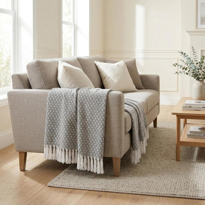 Americanflat - Manta de 50 x 60 Pulgadas, Suave y Transpirable 100% algodón para sofá, Cama, Silla, Manta Decorativa Perfecta para el hogar, Oficina o Uso al Aire última intervensión, Mini Diamante