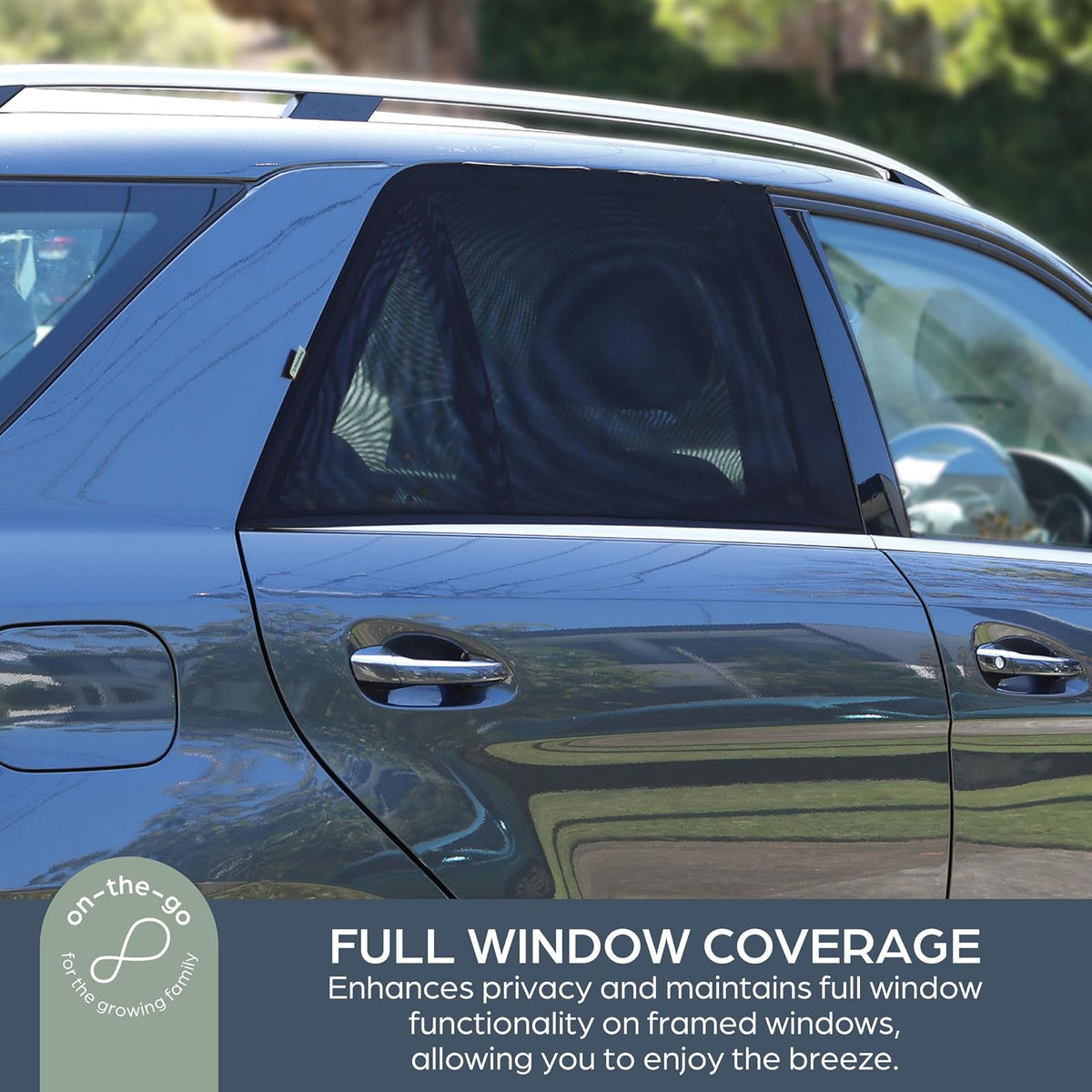 Dreambaby - Parasol para ventana de automóvil de bebé, parasol elástico para ventana de automóvil y visualización de malla para ventanas laterales, cubierta para ventana de bebé para protección UV, artículos