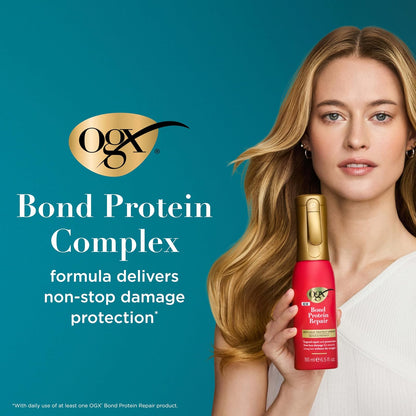 OGX, Heat Protect Multi-Tasker, BOND REPAIR, Spray Protector Térmico, 80% Menos Quiebre, Protección de Hasta 450 °F