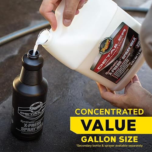 Meguiar's D15601 Cera instantánea para vehículos | La cera de automóvil Pro Spray añade brillo, suavidad y protección de pintura con abalorio de agua, brillo rápido para