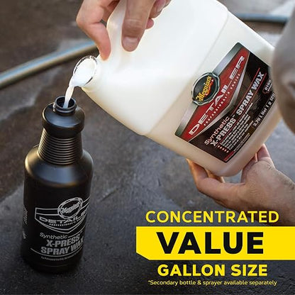 Meguiar's D15601 Cera instantánea para vehículos | La cera de automóvil Pro Spray añade brillo, suavidad y protección de pintura con abalorio de agua, brillo rápido para