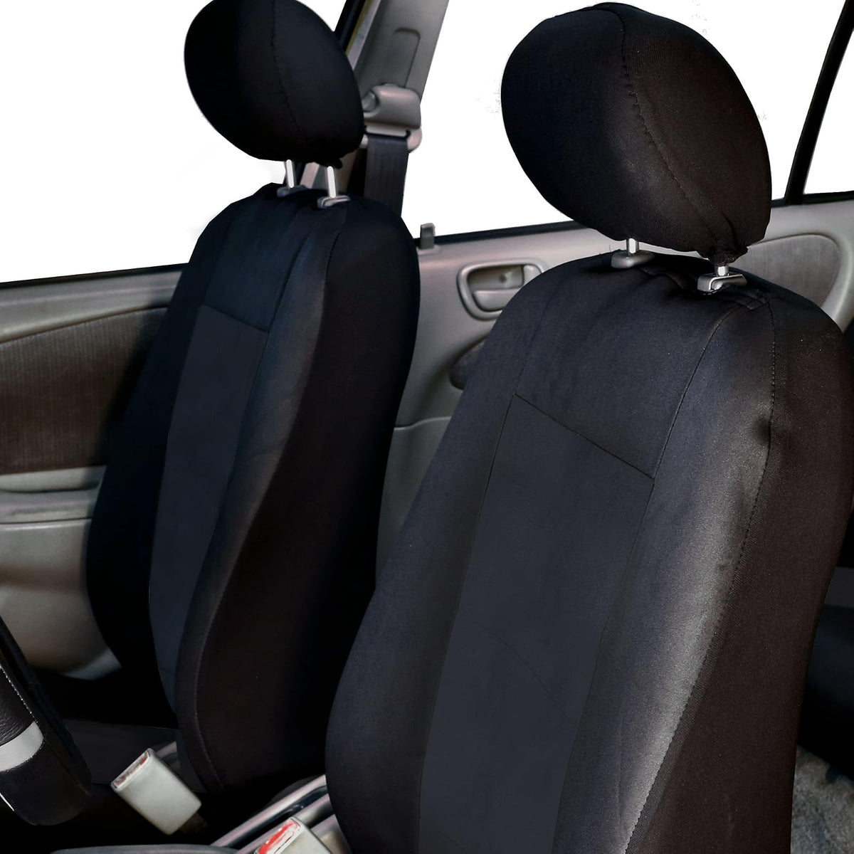 FH GROUP FB085BLACK114 Seat Cover (Premium Waterproof Full Set with Bench Black)