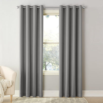 Sun Zero Barrow Cortina para Ahorro de Energía con Ojales - 137.2An x 274.3Al cm (1 Paneles) - Gris
