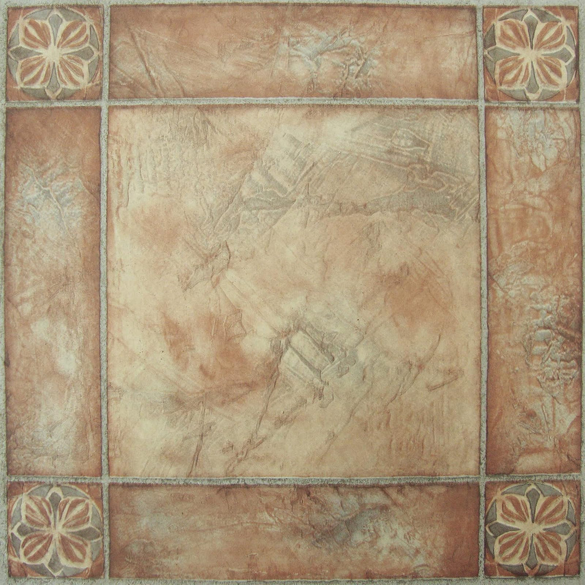 Nexus - Azulejos autoadhesivos de vinilo de 12 pulgadas, 20 azulejos, 12 x 12 pulgadas, patrón de rosas españolas, despegar y pegar, suelos de bricolaje para cocina, comedor, dormitorios y baños por
