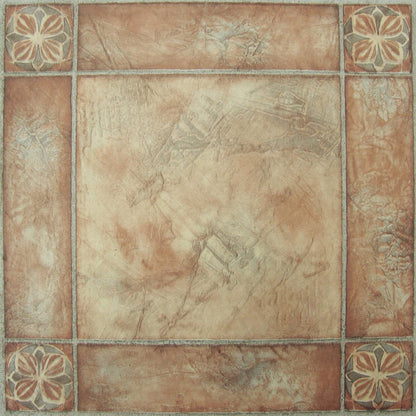 Nexus - Azulejos autoadhesivos de vinilo de 12 pulgadas, 20 azulejos, 12 x 12 pulgadas, patrón de rosas españolas, despegar y pegar, suelos de bricolaje para cocina, comedor, dormitorios y baños por