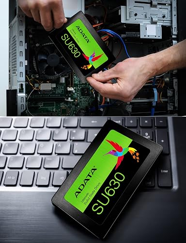 ADATA Unidad de Estado Sólido SSD SU630 480 GB 3D NAND , SATA III,QLC,2.5",520 MB/s de lectura y 450 MB/s de escritura